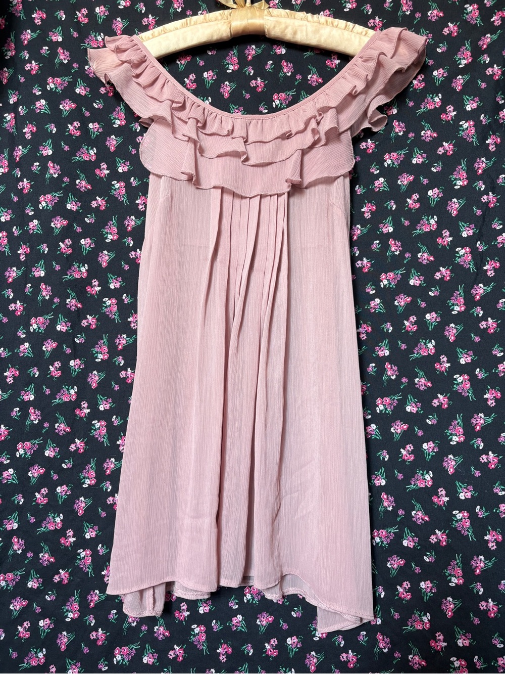 Tramp Blush Pink Ruffled Off-Shoulder Camisole
